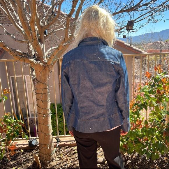 Vintage 90s Y2K Guess USA Rigid Denim Jean Trucker Jacket Cottagecore West M - Picture 6 of 12
